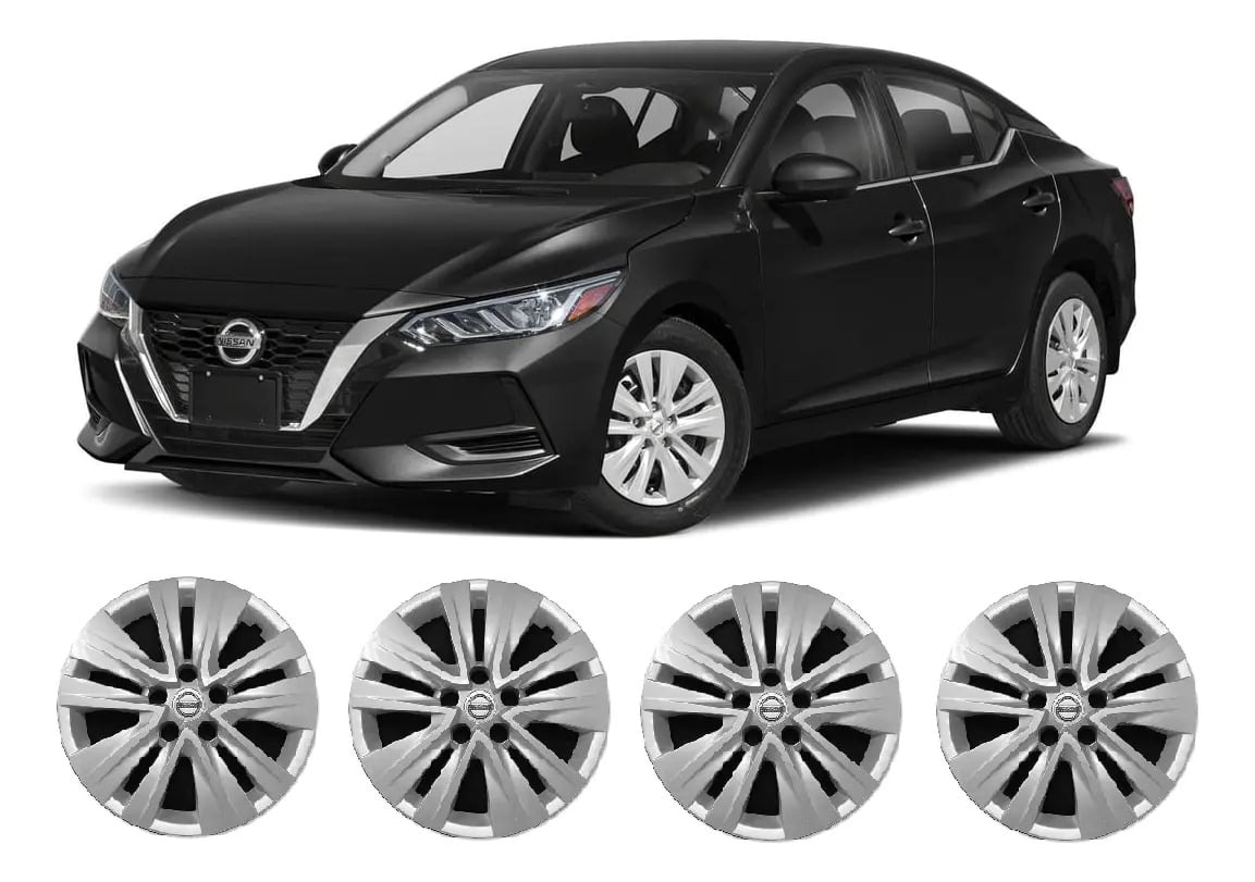 Juego 4 Tapas Copa Rin 16 -2020-2025 Plateado Nissan Sentra 2013-2019