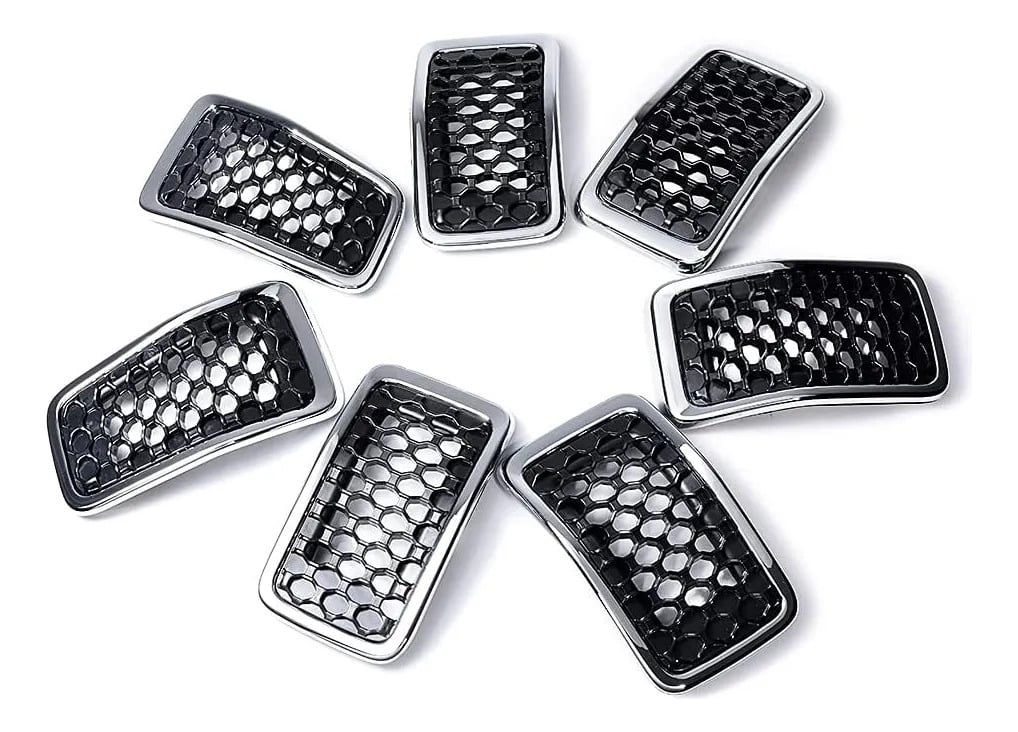 Juego 7 Parrillas Corazas  Delantero Jeep Cherokee 2019-2023