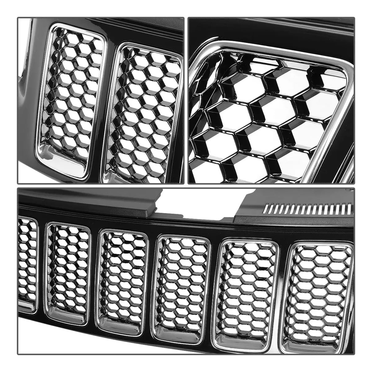 Parrilla Coraza Marco Cromado Panal Delantero Jeep Grand Cherokee 2014-2016
