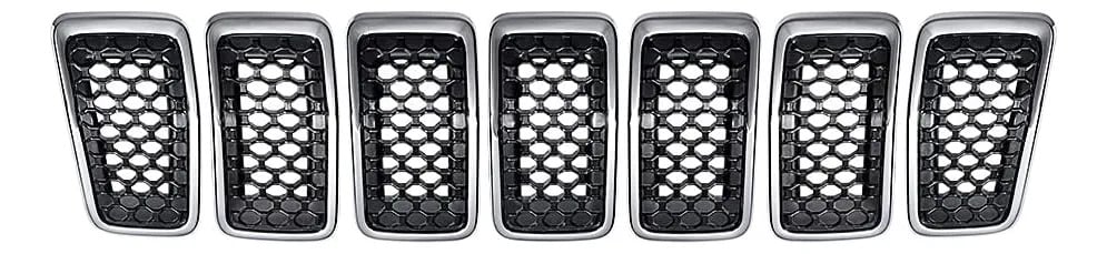 Juego 7 Parrillas Corazas  Delantero Jeep Cherokee 2019-2023