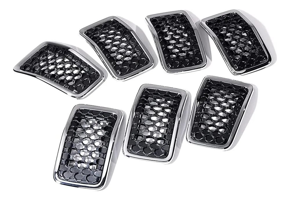 Juego 7 Parrillas Corazas  Delantero Jeep Cherokee 2019-2023