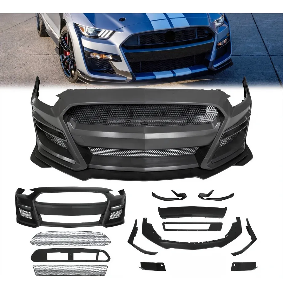 Body Kit Bumper Frontal GT 500 Negro Delantero Ford Mustang 2015-2023