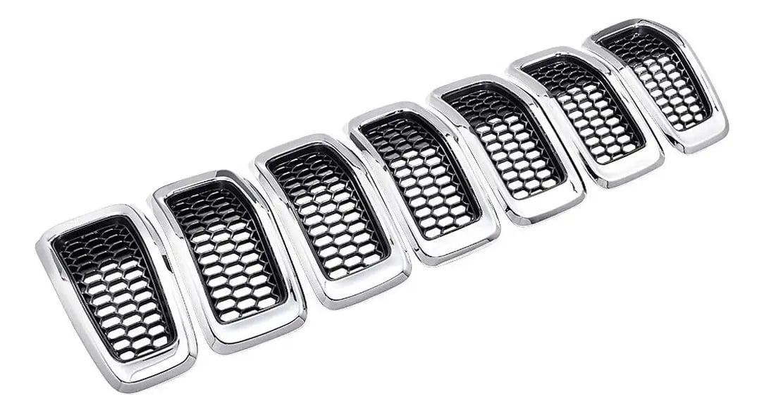 Juego de Parrillas Corazas Cromadas Delantero Jeep Cherokee 2014-2018