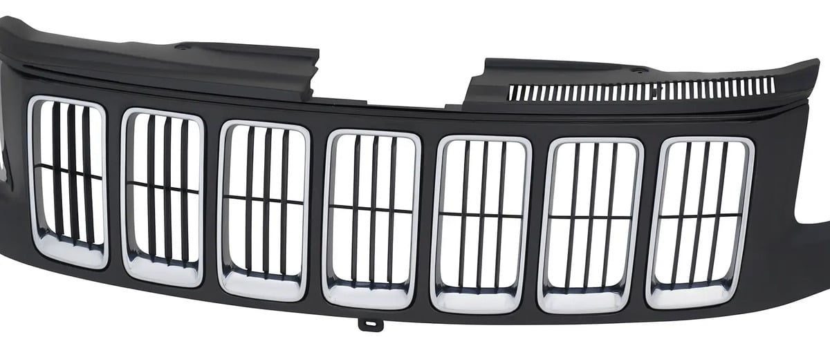 Parrilla Coraza Marco Cromado Rayas Negro Delantero Jeep Grand Cherokee 2014-2016