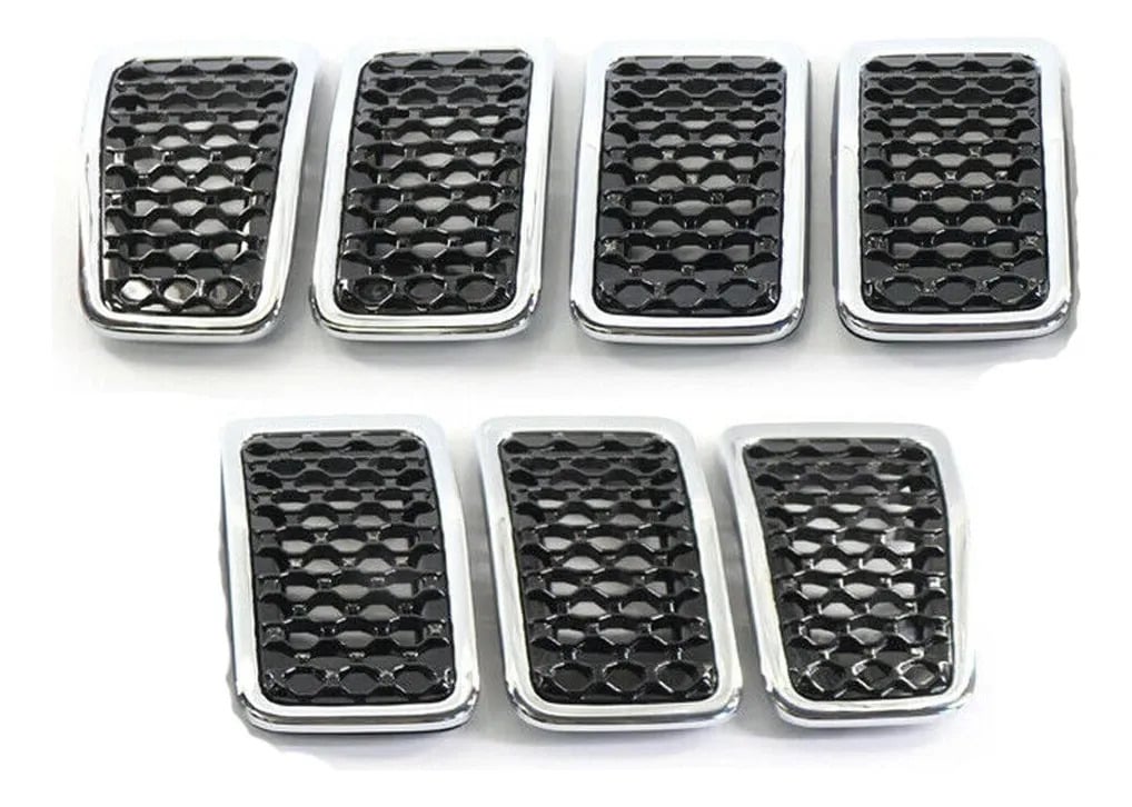 Juego 7 Parrillas Corazas  Delantero Jeep Cherokee 2019-2023