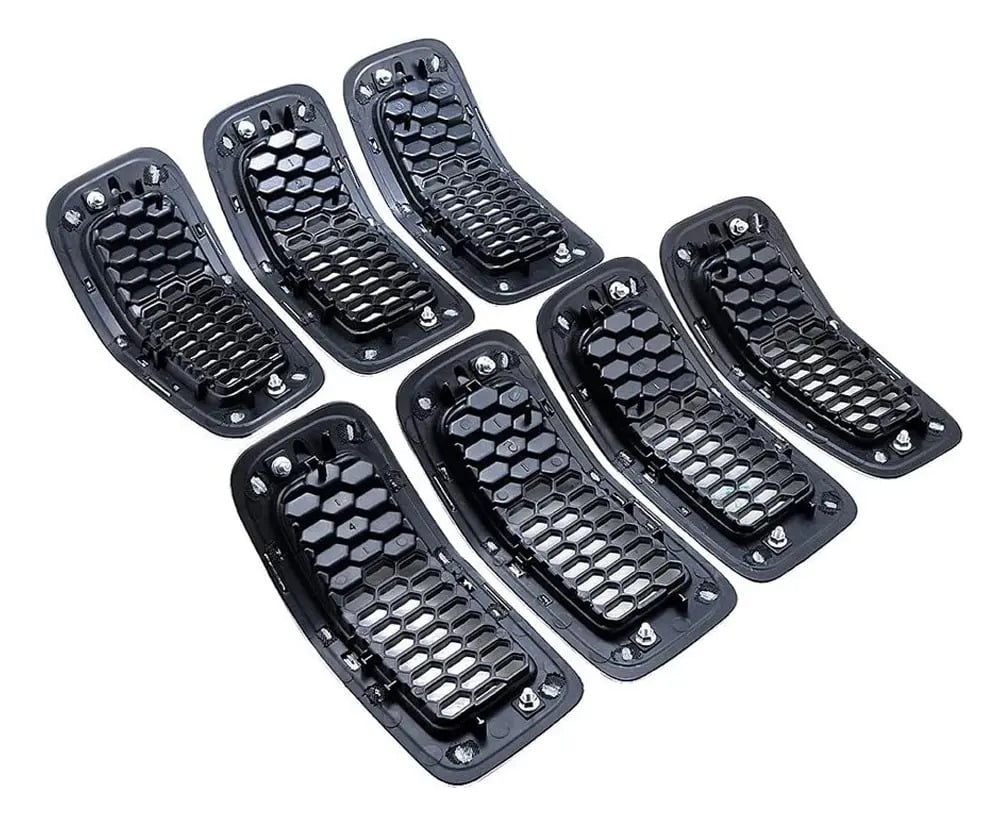 Juego de Parrillas Corazas Cromadas Delantero Jeep Cherokee 2014-2018