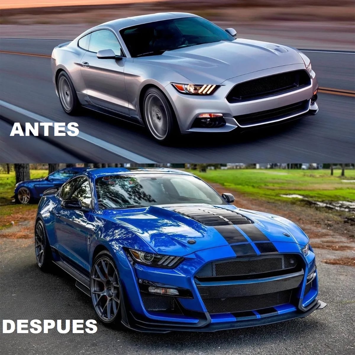 Body Kit Bumper Frontal GT 500 Negro Delantero Ford Mustang 2015-2023